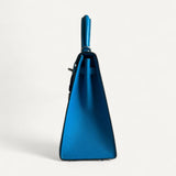 Bolsa Hermès Kelly 25 Sellier Bleu Zanzibar com Ferragens Palladium - Stamp Y