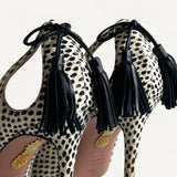 Scarpin Aquazzura Forever Marilyn Cut-out Tasseled Printed Watersnake