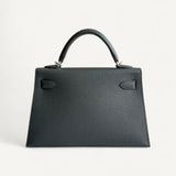 Bolsa Hermès Mini Kelly Vert Mangrove com Ferragens Electrum