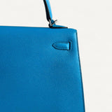 Bolsa Hermès Kelly 25 Sellier Bleu Zanzibar com Ferragens Palladium - Stamp Y