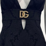 Vestido Dolce & Gabbana com Brocado e Placa DG
