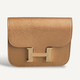 Carteira Hermès Constance Slim GoatSkin Chevre Dore com Ferragens Gold