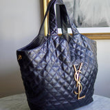 Bolsa Saint Laurent Maxi Icare Couro Tote Preta