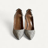 Scarpin Aquazzura Forever Marilyn Cut-out Tasseled Printed Watersnake