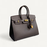 Bolsa Hermès Birkin 25 Epsom Sellier Gris Etain com Ferragens Gold