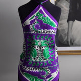 Blusa Valentino Scarf-Print Seda Halterneck