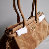 Bolsa Prada Bonnie Camurça Lambskin Marrom Canela