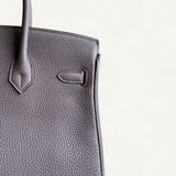 Bolsa Hermès Birkin 25 Togo Gris Meyer com Ferragens Gold