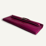 Bolsa  Hermès Kelly Cut Croco Shiny Rose Scheherazade com Ferragens Palladium