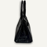 Bolsa Hermès Birkin 30 Croco Porosus Shiny Noir com Ferragens Palladium