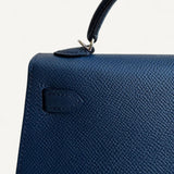 Bolsa Hermès Mini Kelly Epsom Bleu de Prusse com Ferragens Palladium