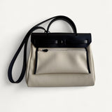Bolsa Hermès Herbag 31 Ecru|Noir com Ferragens Palladium