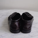 Mocassim Saint Laurent Le Lofer Couro de Hagfish Burgundy