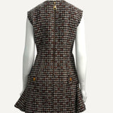 ⁠Vestido Louis Vuitton Check Tweed Utility Detail Dress