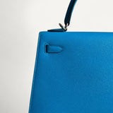 Bolsa Hermès Kelly 25 Sellier Bleu Zanzibar com Ferragens Palladium - Stamp Y