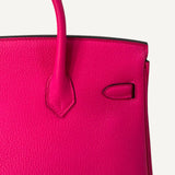 Bolsa Hermès Birkin 25 Togo Rose Mexico com Ferragens Palladium
