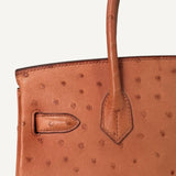 Bolsa Hermès Birkin 30 Ostrich Orange com Ferragens Gold