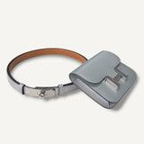 Conjunto Cinto Kelly belt e Carteira Constance Slim Silver Hermès