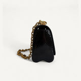 Bolsa Louis Vuitton Twist Phyton Preta com Ferragens Douradas Cravejadas