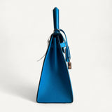 Bolsa Hermès Kelly 25 Sellier Bleu Zanzibar com Ferragens Palladium - Stamp Y