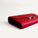 Bolsa Hermés Constance To Go Rouge Radieux com Ferragens Palladium