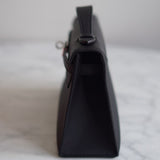 Bolsa Hermès Kelly Pochette Swift Noir com Ferragens Palladium