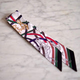 Twilly Hermès Harnais Seda Legendaire Branco e Verde