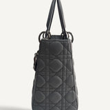 Bolsa Christian Dior Cannage Lady Dior Cinza Medium