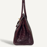 Bolsa Hermès Birkin 25 Croco Matte Rouge com Ferragens Gold