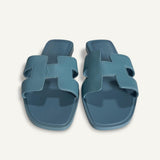 Rasteira Hermès Oran Bleu Jeans