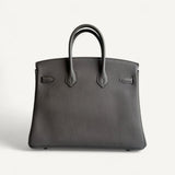 Bolsa Hermès Birkin 25 Togo Gris Meyer com Ferragens Rosé Gold