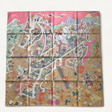 Lenço Hermès 90 Academia Hippica Rose Bonbon / Gris Beuté / Multicolore