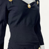 Vestido Moschino Preto com Botões Frontal