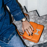 Bolsa Hermès Constance 18 Evercolor Verso Abricot/Terre Battue