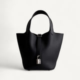 Bolsa Hermès Picotin 18 Clemence Noir com Ferragens Palladium