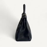 Bolsa Hermés Kelly 32 Togo Noir com Ferragens Gold