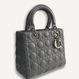 Bolsa Christian Dior Cannage Lady Dior Cinza Medium