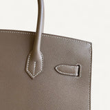 Bolsa Hermès Birkin 30 Epsom Sellier Etoupe com Ferragens Palladium