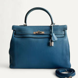 Bolsa Hermès Kelly 32 Togo Cobalt com Ferragens Palladium