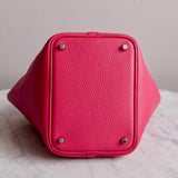 Bolsa Hermès Picotin 18 Clemence Rose Shocking com Ferragens Palladium
