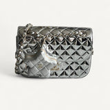 Bolsa Chanel Mirror Backpack w/ Star Coin Calfskin Prata