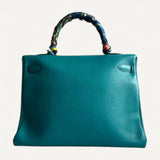Bolsa Hermès Kelly 32 Vert Verone com Ferragens Palladium