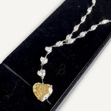 Colar com Coração de Diamante e Fancy Yellow Brown
