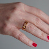 Anel Hermès Kelly Rose Gold 18K Com Diamantes Cravejados Modelo Pequeno