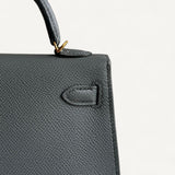 Bolsa Hermès Mini Kelly Epsom Gris Meyer com Ferragens Gold