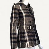 Jaqueta Burberry Metalassê Cinza com Estampa Xadrez