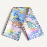 Lenço Hermès em Seda Les Folies du Faubourg Rose| Bleu | Vert