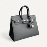Bolsa Hermès Birkin 25 Epsom Sellier Gris Mouette com Ferragens Palladium