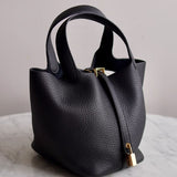 Bolsa Hermès Picotin 18 Clemence Noir com Ferragens Gold