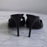 Mule Saint Laurent Babylone Couro Preto